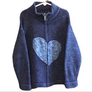 Calvin Klein blue Heart zip up sweater jacket